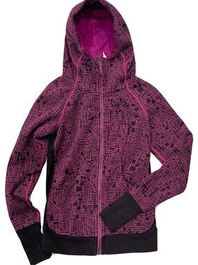 lululemon athletica Pink Patterned Full-Zip Hoodie size 4